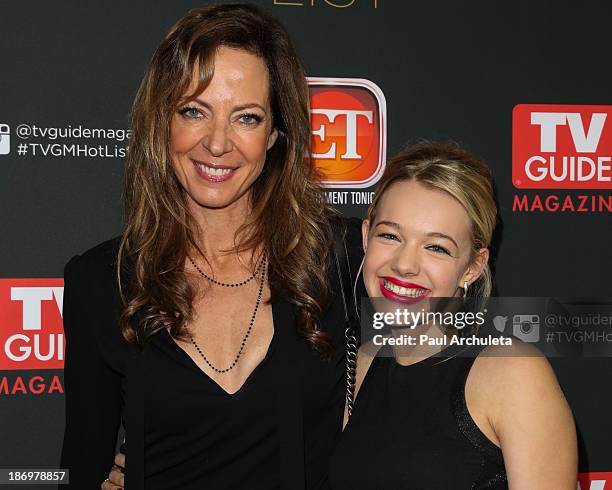 Actors Allison Janney and Sadie Calvano attend TV Guide magazine's annual Hot List Party at The Emerson Theatre on November 4, 2013 in Hollywood,...