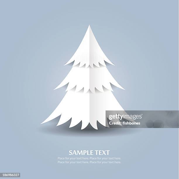 ilustraciones, imágenes clip art, dibujos animados e iconos de stock de origami árbol de navidad - fir tree