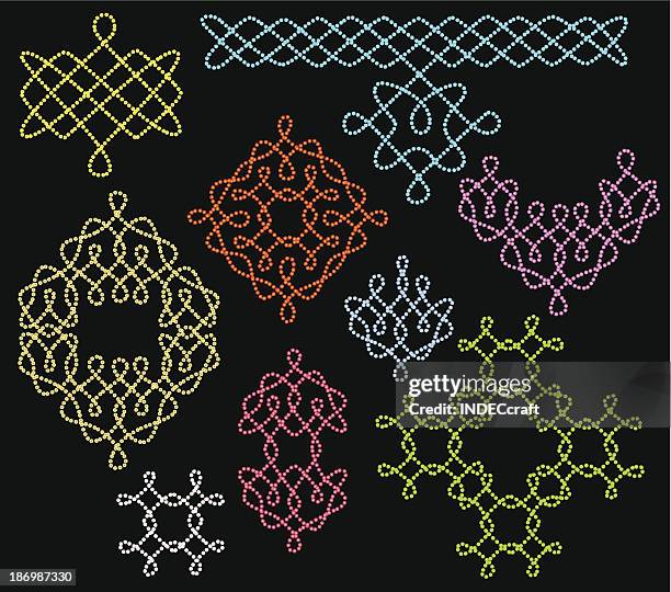 swirl designs - rangoli vector stock illustrations
