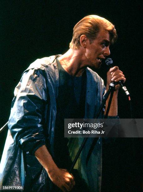 Musician and Singer David Bowie performs in concert at The Forum, April 4, 1978 in Inglewood, California.