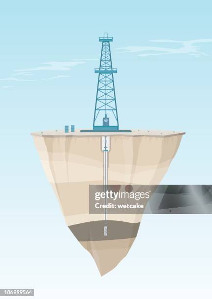 illustrations, cliparts, dessins animés et icônes de plateforme pétrolière offshore coupe transversale - strate géologique