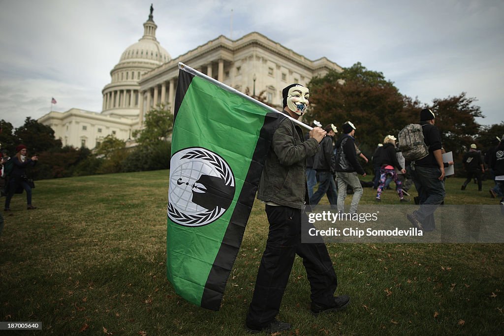 Anti-Government "Million Mask March" Held In DC