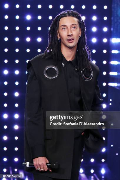 Ghali attends Sanremo Giovani 2023 at Casinò di Sanremo on December 19, 2023 in Sanremo, Italy.