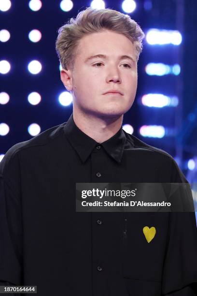 Alfa attends Sanremo Giovani 2023 at Casinò di Sanremo on December 19, 2023 in Sanremo, Italy.