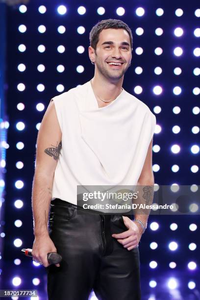 Maninni attends Sanremo Giovani 2023 at Casinò di Sanremo on December 19, 2023 in Sanremo, Italy.