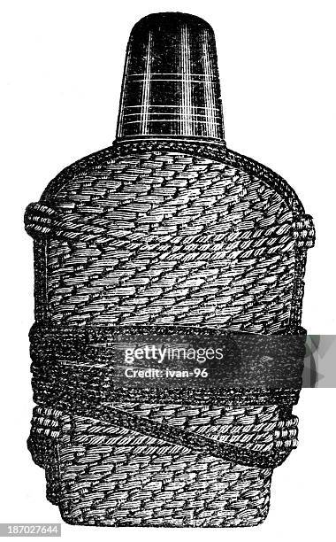 flask - hip flask stock illustrations