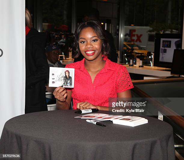 Gabby Douglas attends a meet and greet at the Sony Store on November 5, 2013 in New York City.
