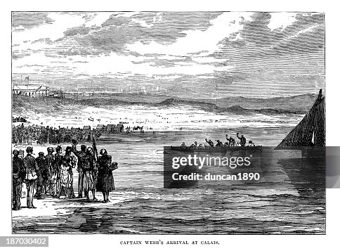 Captain Webb's arrival at Calais Captain Webb's arrival at Calais