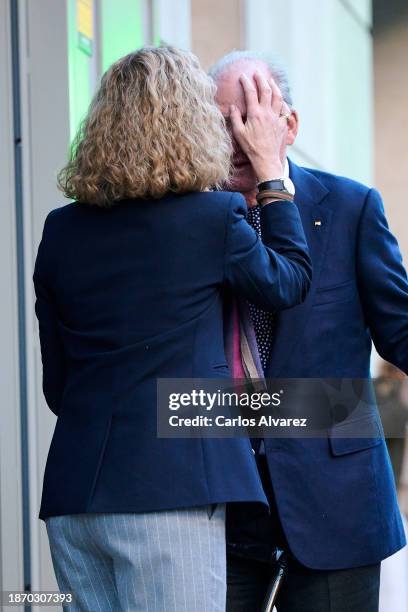 Princess Elena and King Juan Carlos celebrate the Princess Elena's 60th Birthday at the Pabu restaurant on December 20, 2023 in Madrid, Spain.