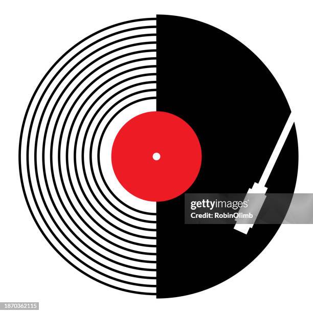abstraktes vinyl-rekord-symbol - schallplatte stock-grafiken, -clipart, -cartoons und -symbole