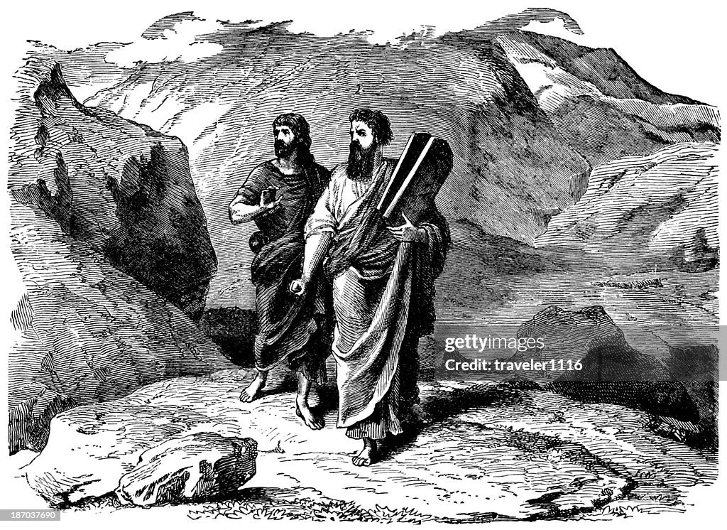 Joshua y Moses transporte de la ley