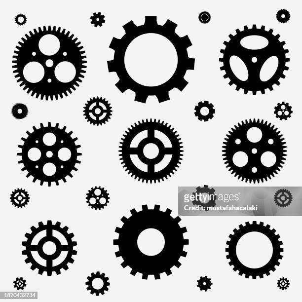 ilustrações de stock, clip art, desenhos animados e ícones de gears set - mecanismo de relógio