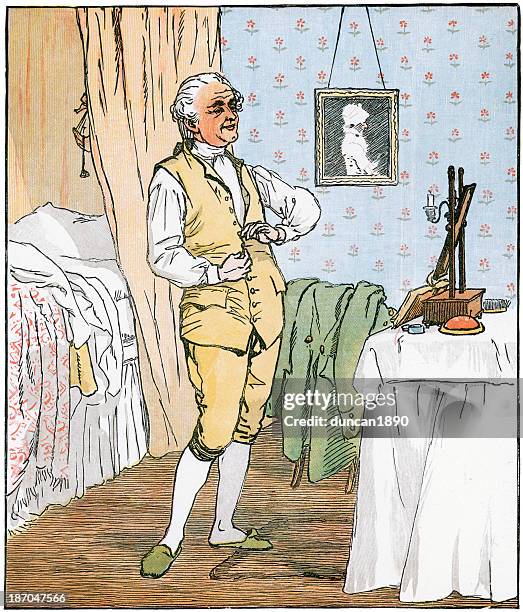 in islington there lived a man - jane austen house stock illustrations