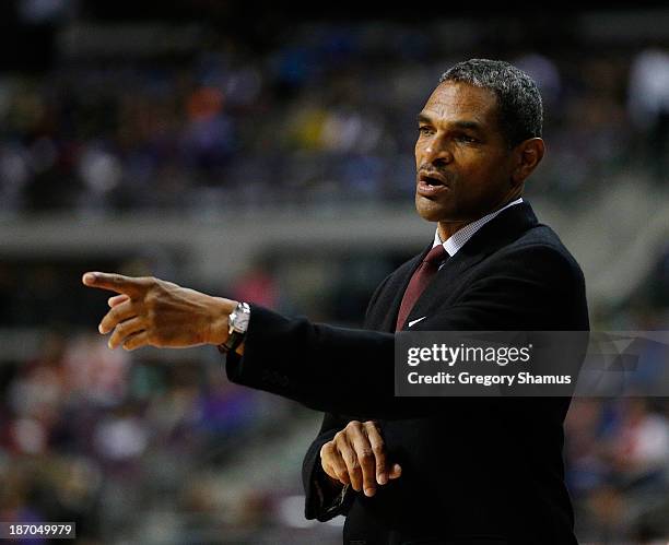 Head coach Maurice Cheeks looks on while playing the Indiana Pacers at the Palace of Auburn Hills on November 5, 2013 in Auburn Hills, Michigan....