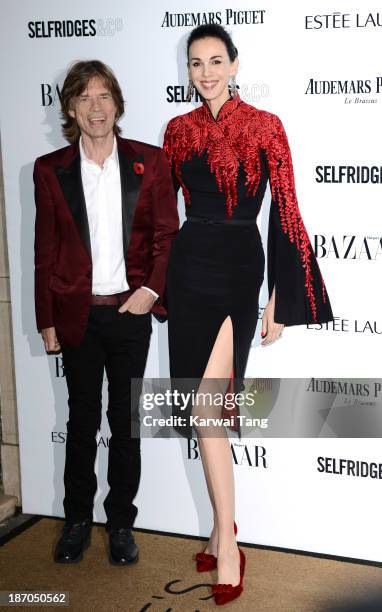 Mick Jagger and L'Wren Scott attend the Harpers Bazaar Women of the Year Awards at Claridge's Hotel on November 5, 2013 in London, England.