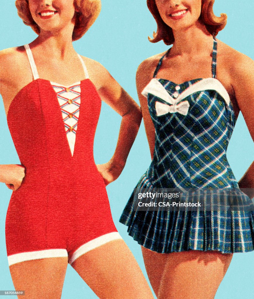 Two Women Wearing Swimsuits