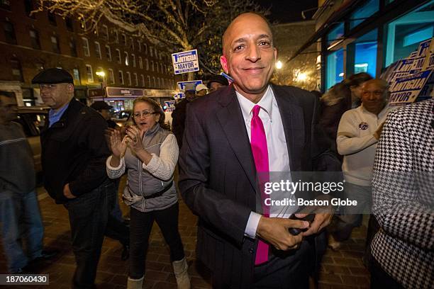 Incumbent mayor of Lawrence William Lantigua , left his headquarters in Lawrence after discussing the results of today's election with his supporters...