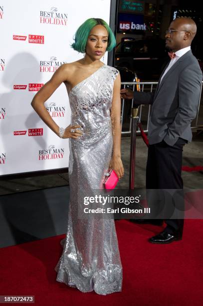 Hip Hop Artist Lil' Mama attends the premiere for the movie "The Best Man Holiday" at TCL Chinese Theatre on November 5, 2013 in Hollywood,...