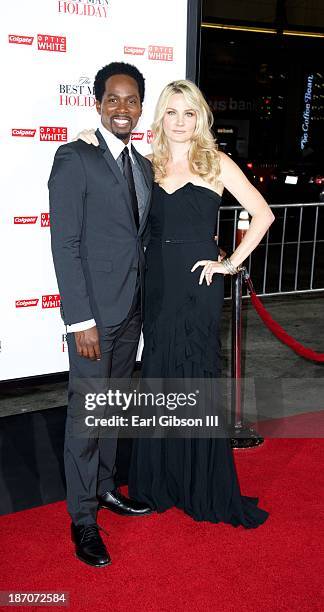 Harold Perrineau and wife Brittany attend the premiere for the movie "The Best Man Holiday" at TCL Chinese Theatre on November 5, 2013 in Hollywood,...