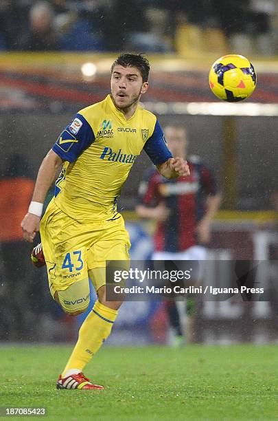 Alberto Paloschi of AC Chievo Verona in action during the Serie A match between Bologna FC and AC Chievo Verona at Stadio Renato Dall'Ara on November...