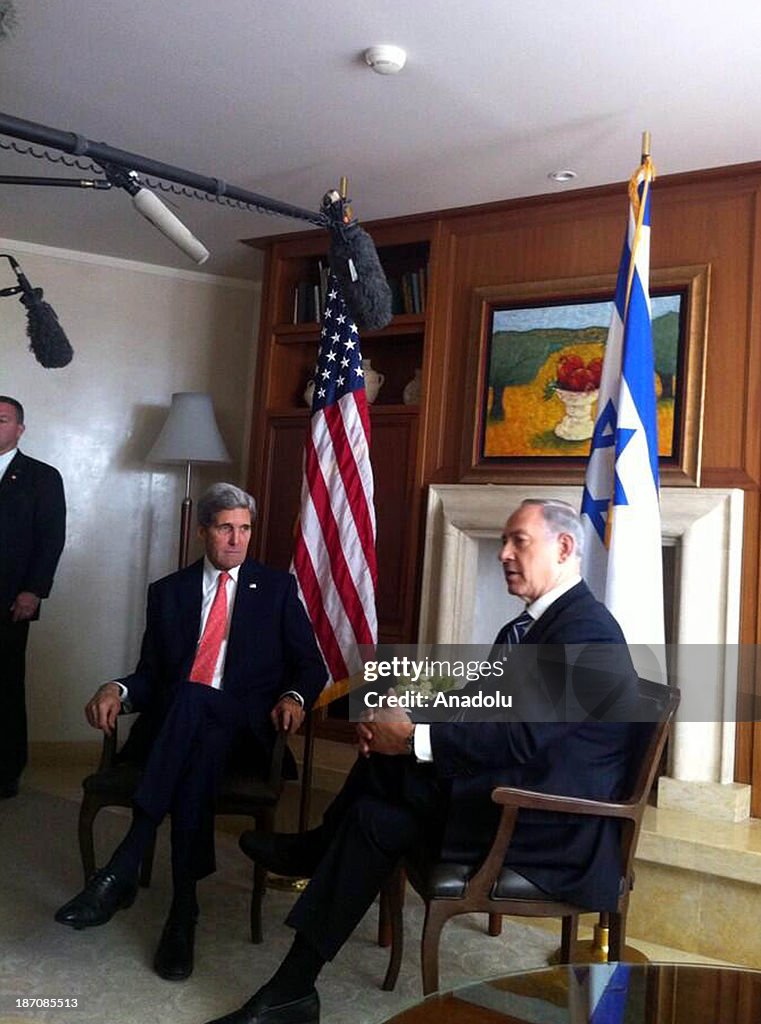 Benjamin Netanyahu and John Kerry meeting in Jerusalem