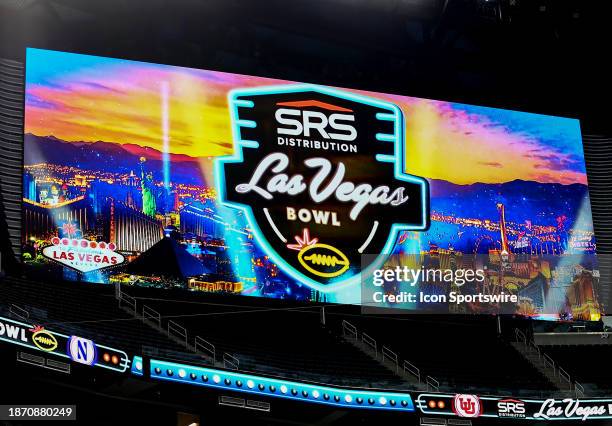 The big scoreboard prior to the Saturday afternoon SRS Distribution Las Vegas Bowl played between the Utah Utes and the Northwestern Wildcats on...