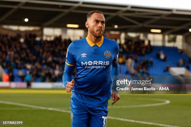 Elliott Bennett of Shrewsbury Town during the Sky Bet League One match between Shrewsbury Town and Peterborough United at Montgomery Waters Meadow on...
