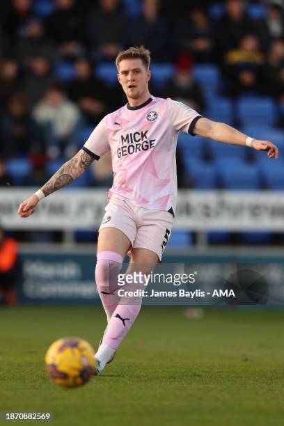 Josh Knight of Peterborough United during the Sky Bet League One match between Shrewsbury Town and Peterborough United at Montgomery Waters Meadow on...