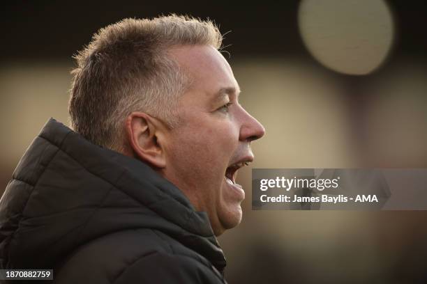 Darren Ferguson the head coach / manager of Peterborough United during the Sky Bet League One match between Shrewsbury Town and Peterborough United...