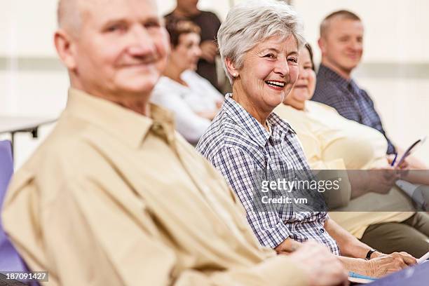 seniors in the community center - social gathering bildbanksfoton och bilder