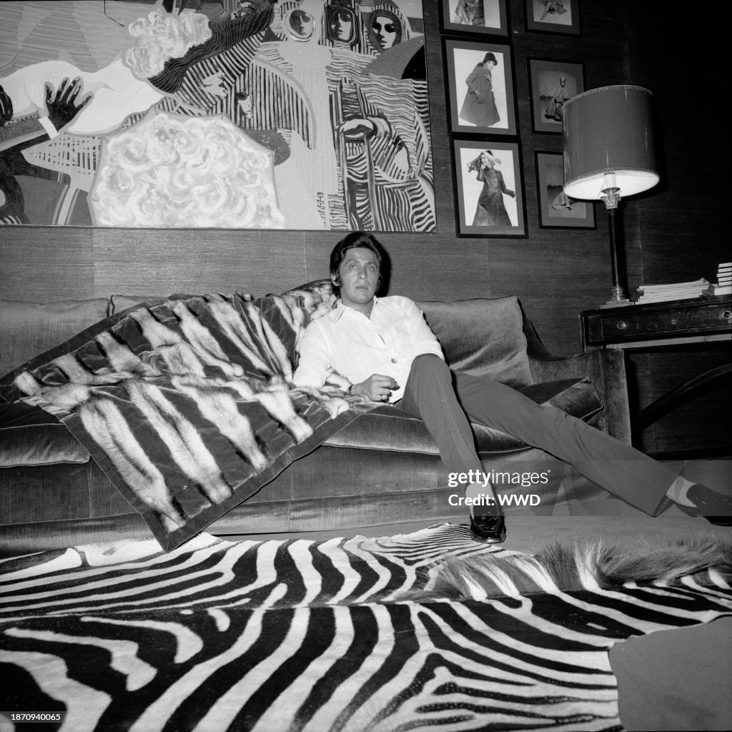 Citation not found; Designer Valentino posing in 1968
