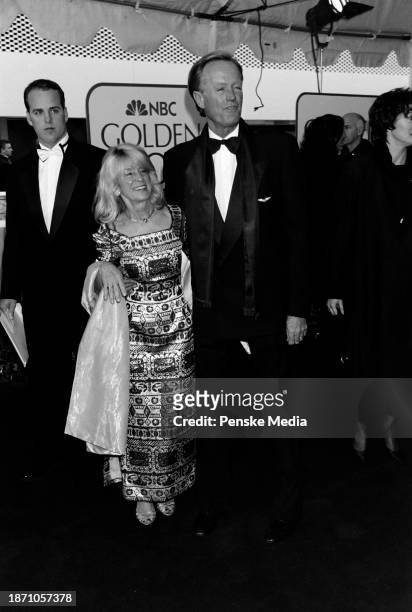 Portia Rebecca Crockett and Peter Fonda attend the 56th Golden Globe Awards at the Beverly Hilton Hotel in Beverly Hills, California, on January 24,...