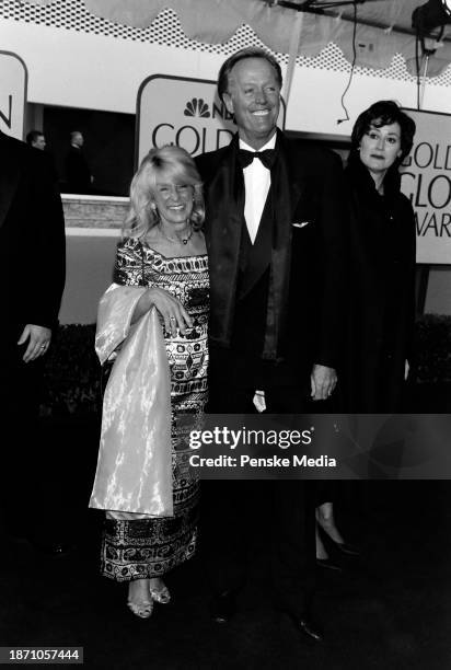 Portia Rebecca Crockett and Peter Fonda attend the 56th Golden Globe Awards at the Beverly Hilton Hotel in Beverly Hills, California, on January 24,...