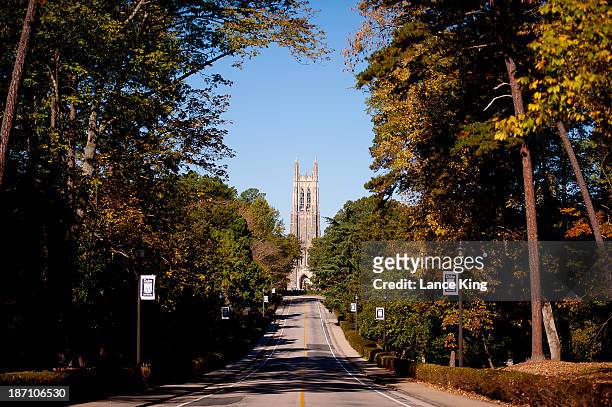 General view of the Duke University Chapel on campus of Duke University on October 26, 2013 in Durham, North Carolina.