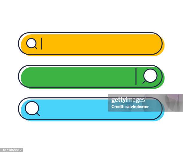 stockillustraties, clipart, cartoons en iconen met searching bar designs - zoeken