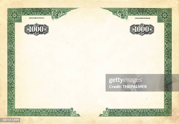 one thousand dollar bond - bonds stock illustrations