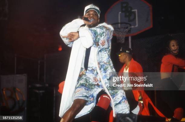 Music group Bell Biv DeVoe performs at the Met Center in Bloomington, Minnesota on March 26, 1991.