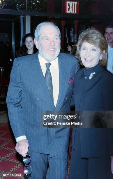 Alan King and Jeanette Sprung attend the local premiere of "Shakespeare in Love" at the Ziegfeld Theatre in New York City on December 3, 1998.