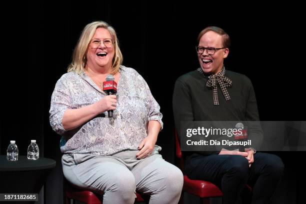 Bridget Everett and Jeff Hiller speak onstage during SAG-AFTRA Foundation Conversations - "Somebody Somewhere" at SAG-AFTRA Foundation Robin Williams...