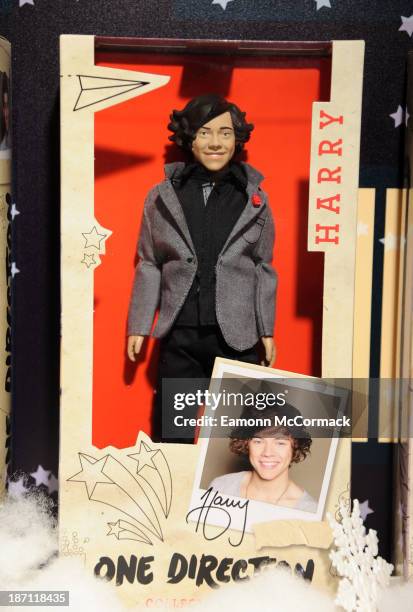 Harry of boyband 'One Direction' doll at the Dream Toys 2013 press day at St Mary's on November 6, 2013 in London, England.