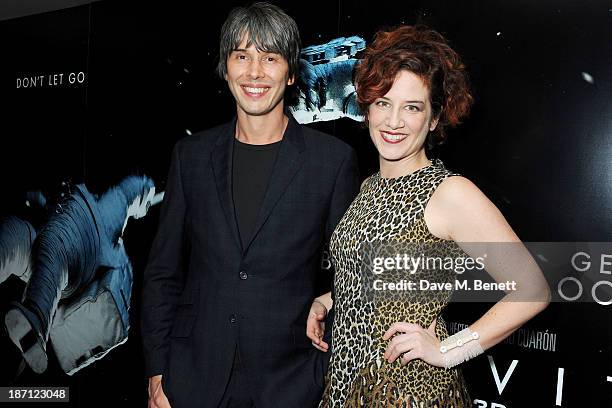 Professor Brian Cox and wife Gia Milinovich attend a special screening of 'Gravity' hosted by Professor Brian Cox at The Mayfair Hotel on November 6,...