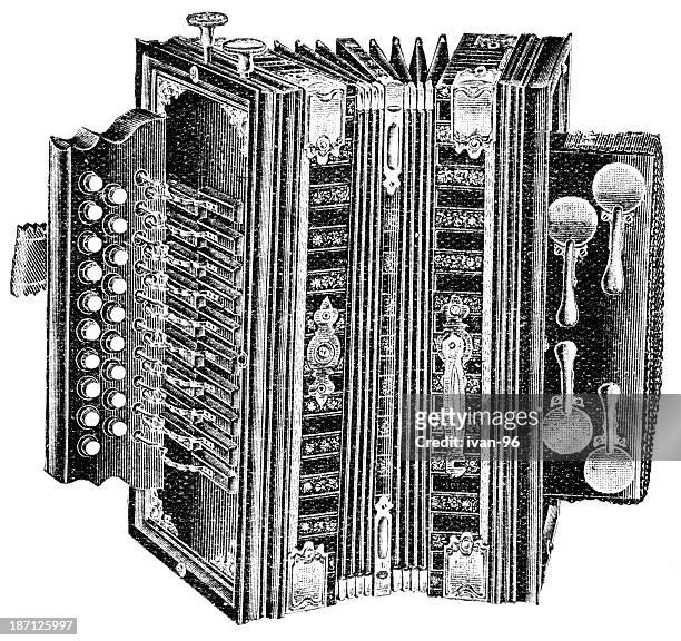 accordion - harmonica stock illustrations