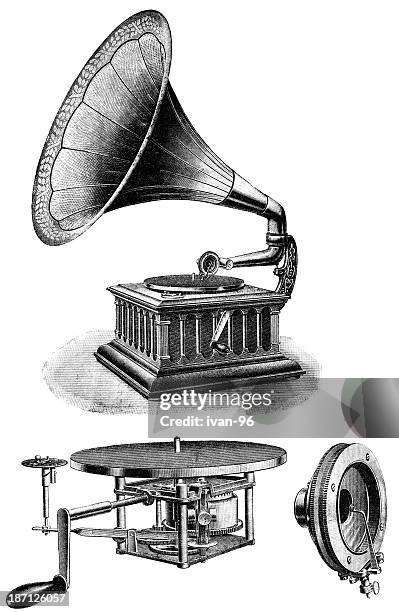 gramophone - gramophone stock illustrations