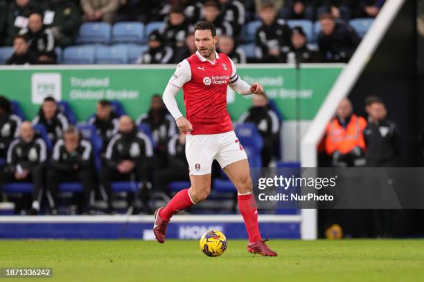 Sean Morrison of Rotherham United is in action during the Sky Bet Championship match between Leicester City and Rotherham United at the King Power...