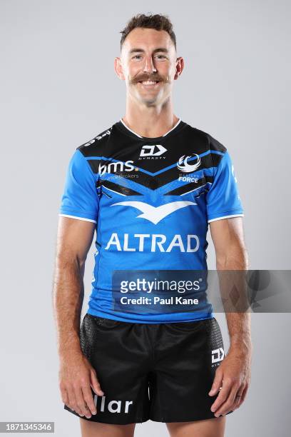 Nic White poses during a Western Force 2024 Super Rugby Headshots Session on December 20, 2023 in Perth, Australia.