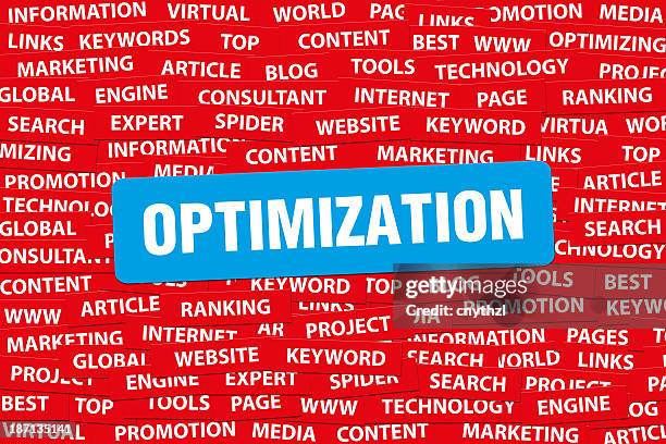 optimization concept - word cloud stock illustrations