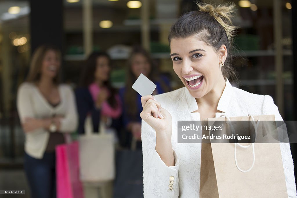 Woman shopping in mall