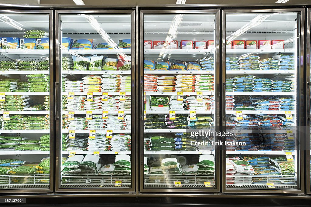 Frozen section of grocery store