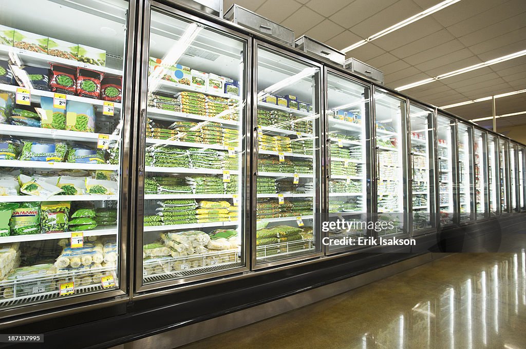 Frozen section of grocery store