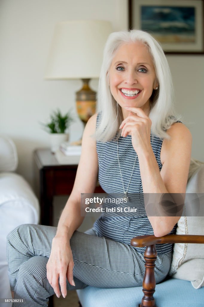 Older Caucasian woman smiling